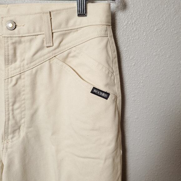 ROCKIES Jeans Ivory Cream Western Bare Bottom Jeans Waist 30 - Picture 7 of 11